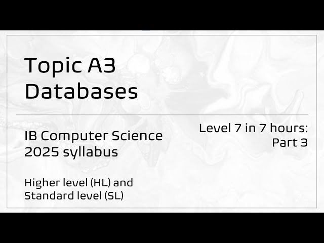 Topic A3: Databases | IB Computer Science (2025 syllabus)