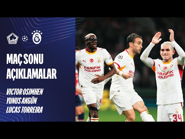 🎙️ Post-match comments from Victor Osimhen, Yunus Akgün, and Lucas Torreira #LOSCvGS #UCL