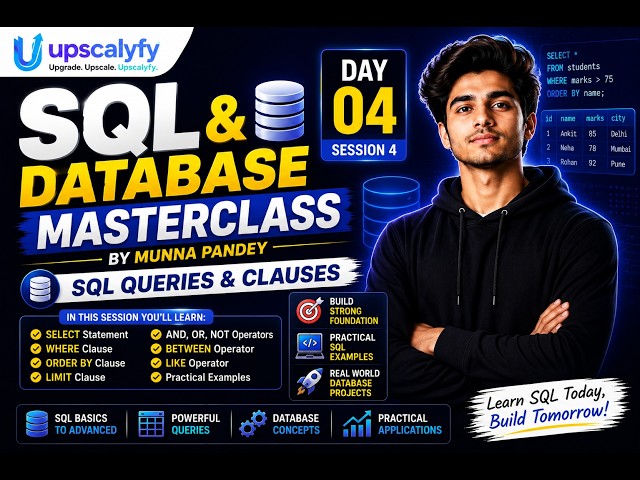 SQL & Database Masterclass Day 4 | SQL Queries & Clauses | SELECT, WHERE, ORDER BY, LIKE & LIMIT