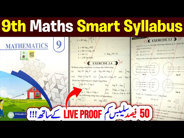 Class 9th Maths Smart Syllabus 2025-26 | Short Syllabus of Math Class 9 | BISE Boards Smart Syllabus