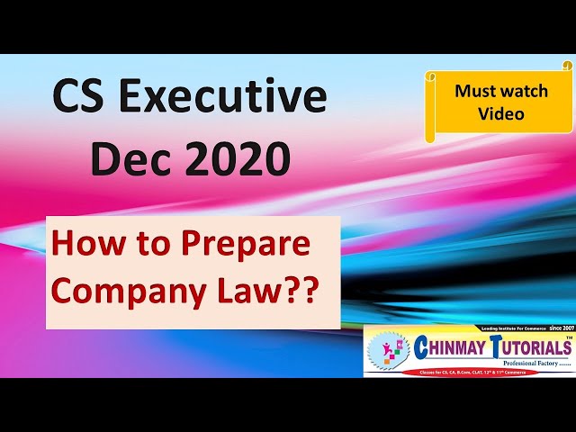 how to prepare for company law in dec 2020