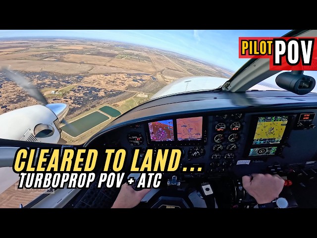 PILOT POV: Visual Approach & Landing + ATC | Turboprop Cockpit View!