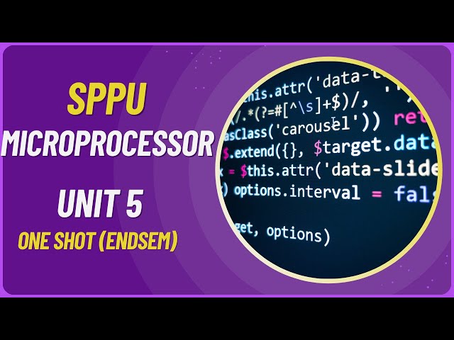 Microprocessor UNIT-5 One Shot | SE SPPU