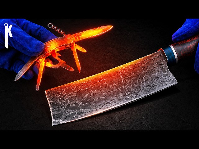 I Reforged Pocket Knives Into A Brutal Damascus Cleaver