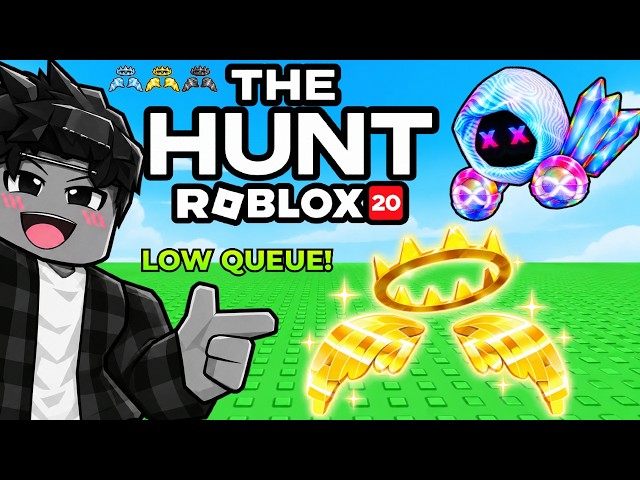 🔴 HURRY! SHORTEST QUEUE | LAUNCHING GOLDEN AND DEV WING ITEMS! The Hunt: Roblox 20 EVENT!