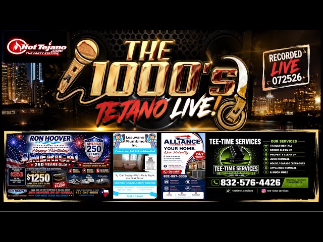  Tejano Live Party Mix 2026 | Nonstop Tejano, Cumbias & Conjunto | The 1000’s | Part 1