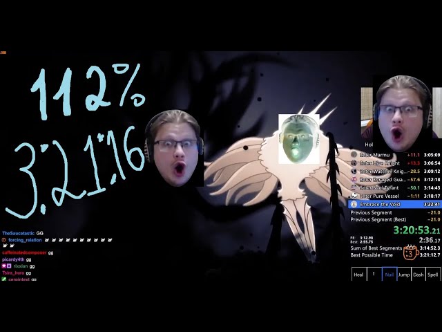 Hollow Knight 112% APB Speedrun in 3:21:16