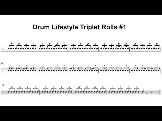 Triplet Rolls Exercise #1 Tempos 80/100/120/140/160/180/200