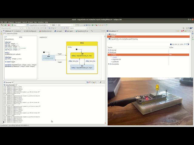 itemis CREATE on an ESP32 with Execution Tracing