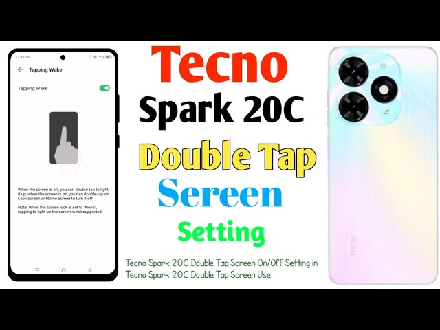 How To Tecno Spark 20c Double Tap Screen On/Off Setting(Uzzol Technology)