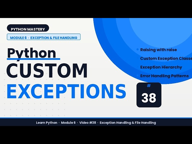 Custom Exceptions in Python | Create Your Own Errors | HNM Technologies