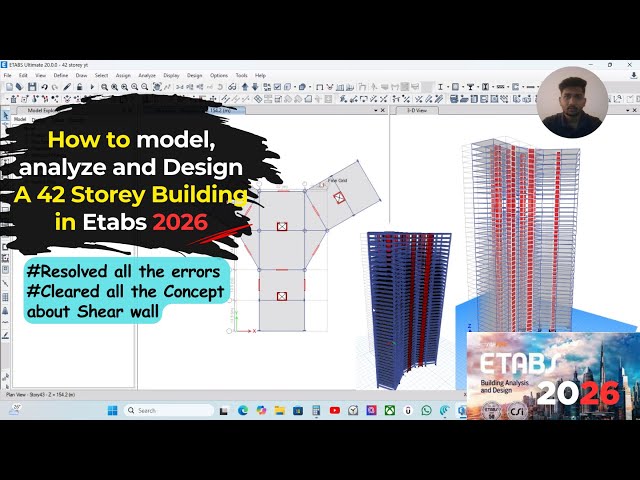 42-Storey High-Rise Building Modeling, Analysis & Design in ETABS Complete Guide [StructWithPritam]