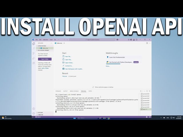 How To Install OpenAI API for Python in VS Code