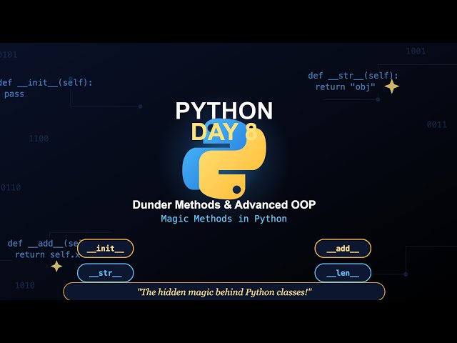 Python Day 8 – Dunder Methods Explained (Magic Methods in Python)