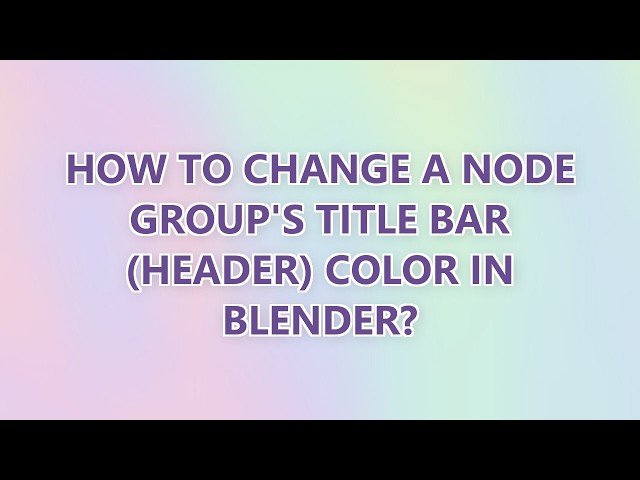 How to change a Node Group's title bar (header) color in Blender?