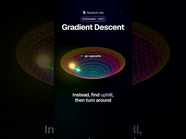 Gradient Descent: 8 smart steps beat 501,501 guesses | AI Concepts #025 #shorts