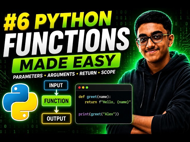 Learn Python Functions in 30 Minutes ⚡ | def, arguments, return | Python Course #6