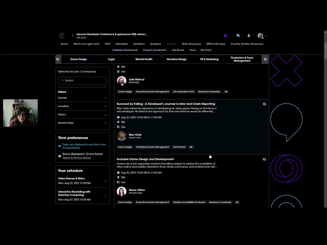 Find & use the ddc2022 program on the devcom developer conference & gamescom B2B networking platform