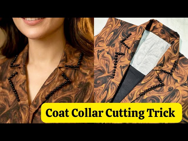 Coat Collar Cutting And Stitching | Coat Collar Gala banane ka tarika in Urdu/Hindi #Coatcollargala
