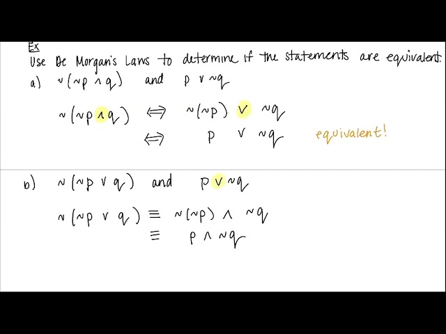Section 3.4 - Equivalent Statements