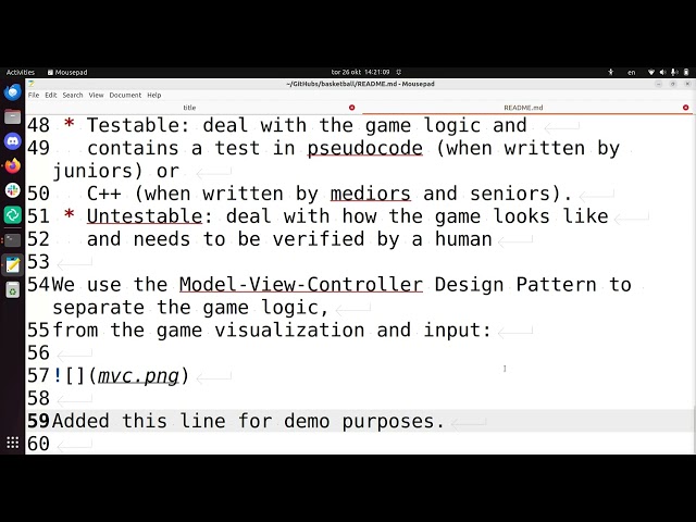 Basic GitHub workflow: modify README.md on main/master branch using git