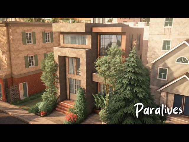 NEW MODERN HOUSE - Paralives - Relaxing Speed Build - ASMR