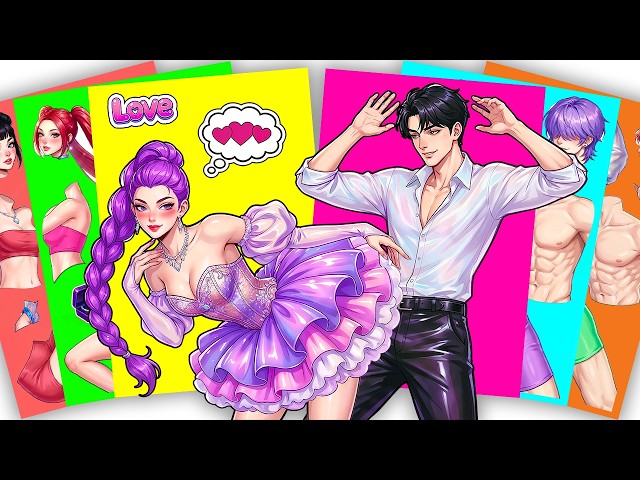 Blushing hard because of her 🥰💜 HUNTRIX RUMI x SAJABOYS JINU - KPOP DEMON HUNTERS | Sticker Book DIY
