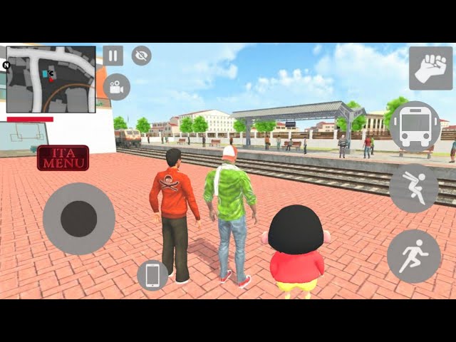 Jack & Shinchan Open New Railway Station in Indian Theft Auto Simulator Game 
