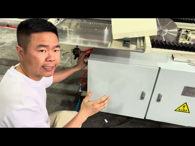 TS-J39  automatic aluminum picture frame cutting machine,how to cut aluminum profile in 45 degrees?