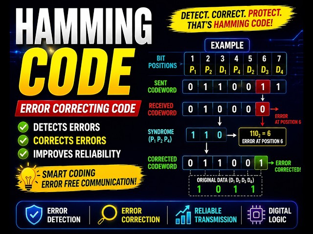ERROR CORRECTING CODE  # HAMMING CODE # EXAMPLES # DLD # COA