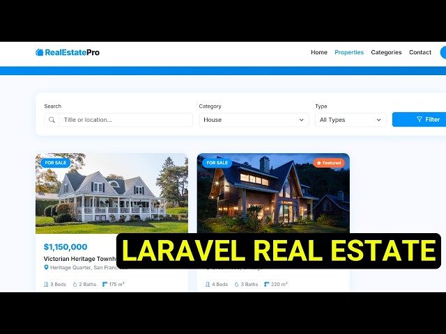 Build a Real Estate website in Laravel using Claude Code