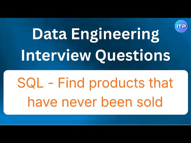 Find products that have never been sold  | Data Engineer Interview Questions | An IT Professional