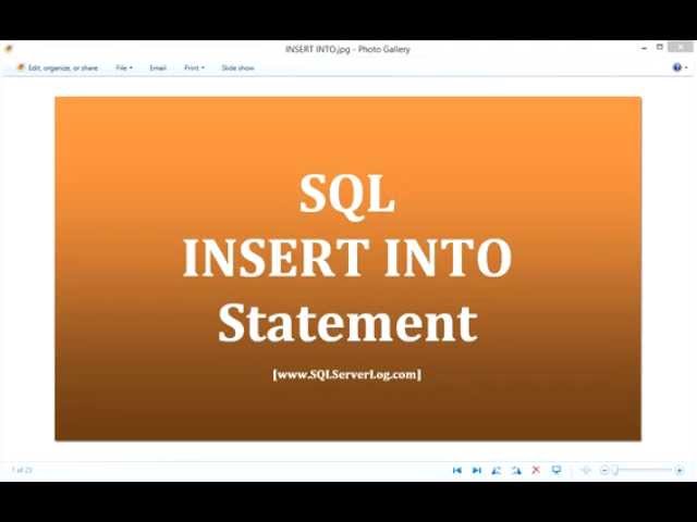23 - SQL INSERT INTO Statement - Learn SQL from www.SQLServerLog.com [HD]