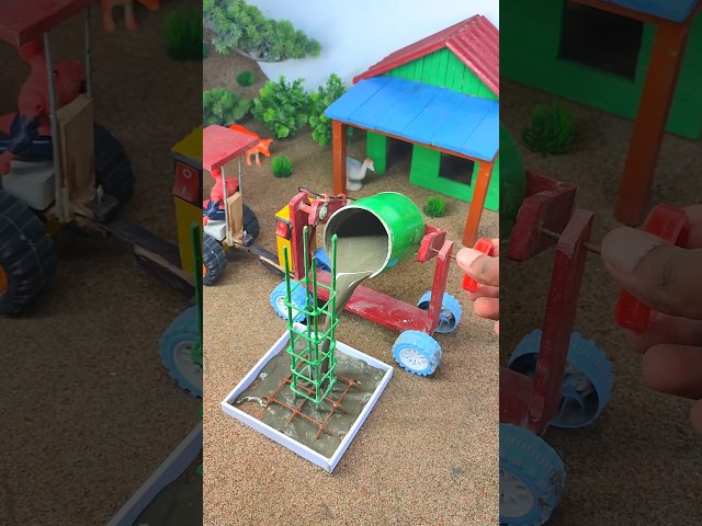 Diy mini tractor house construction | making mini house science project | tractor machine #Shorts 83