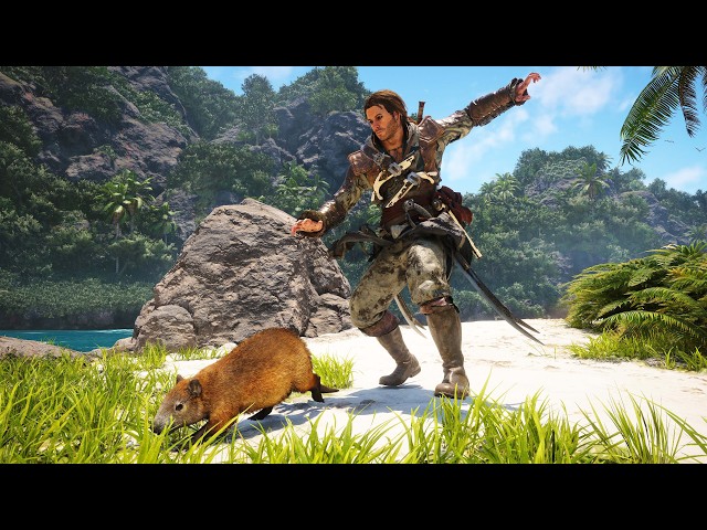 Assassin's Creed Black Flag Resynced - Hunting Hutias - Gameplay (PC UHD) [4K60FPS]