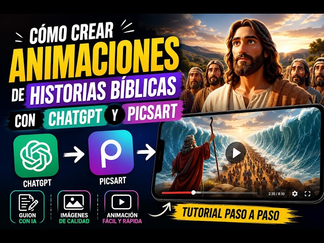 Cómo Crear Animaciones de Historias Bíblicas con ChatGPT y Picsart | Tutorial Completo