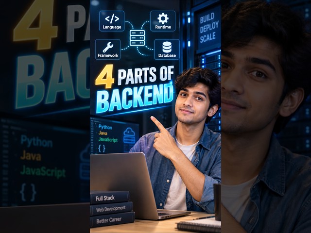 Backend Architecture Explained: 4 Things You Must Know | Python, Java & Node.js #shorts #telugu
