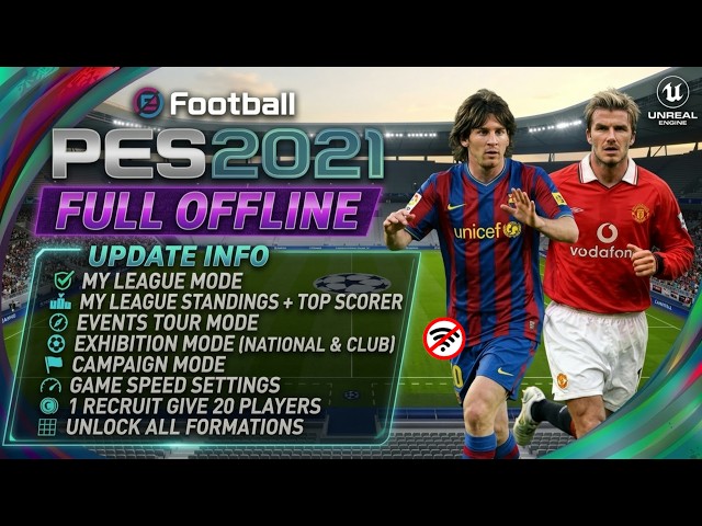 PES 2021 Mobile Offline Big Update | My League Working + Exhibition Mode & Commentary Call Names
