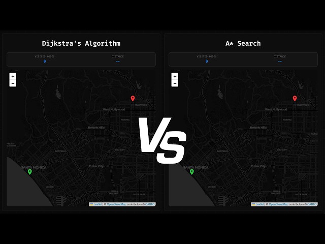 A* vs Dijkstra | Real Map