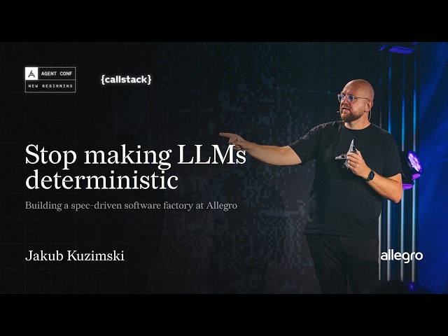 Stop Making LLMs Deterministic: A Spec-Driven Software Factory | Jakub Kuzimski at Agent Conf 2026