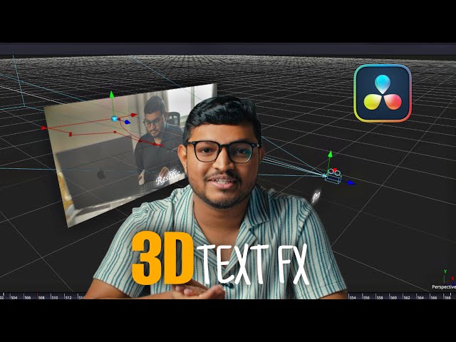 3D Camera in DaVinci Resolve 🔥 | Cinematic 3D Typography (Fusion Tutorial) Malayalam Tutorial