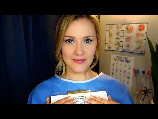 ASMR soft spoken nurse student examines you
