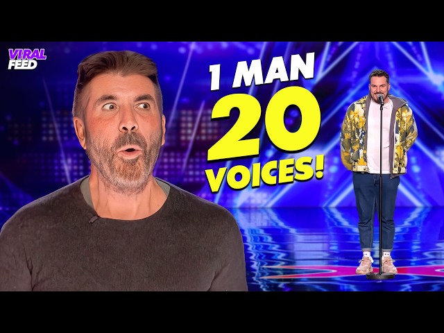 1 Man Sings in 20 DIFFERENT Voices on BGT! (James Blunt, David Bowie, Elton John & MORE!)