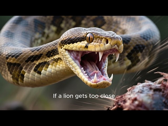 When Predator Meets Predator — Lion vs  Giant Python