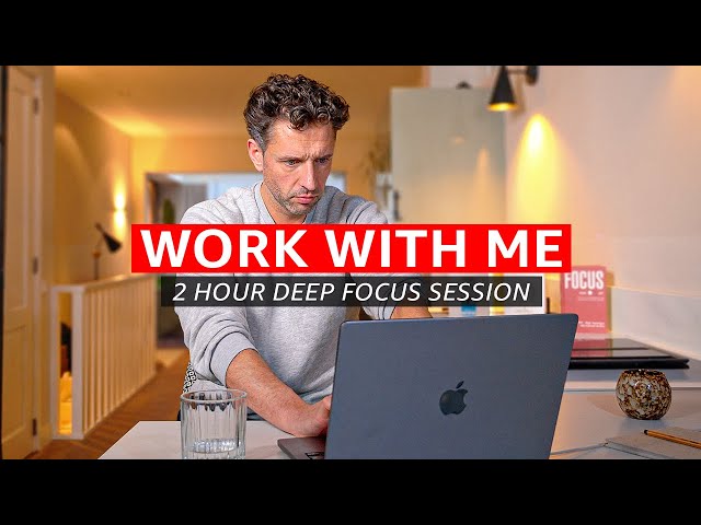 Guided 2 Hour DEEP WORK Session With Productivity Music | 1hr-5min-1hr
