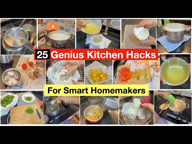 25 GENIUS KITCHEN TIPS FOR EASY, SMART & QUICK WORKING | Become Smart Homemaker