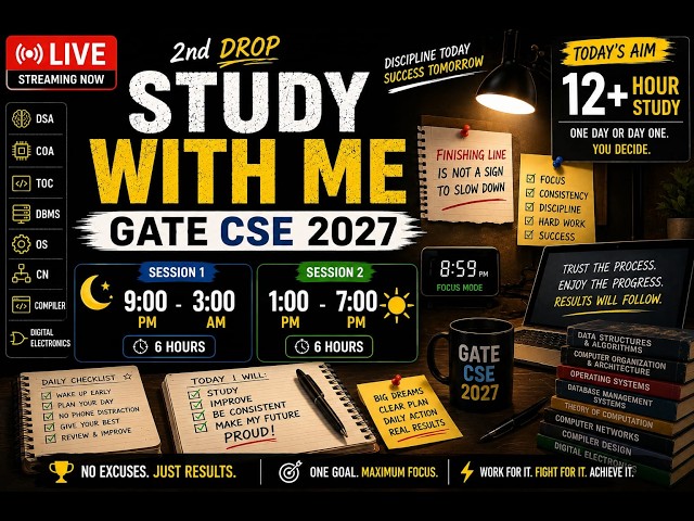 📚 STUDY WITH ME — GATE CSE 2027 🚀
