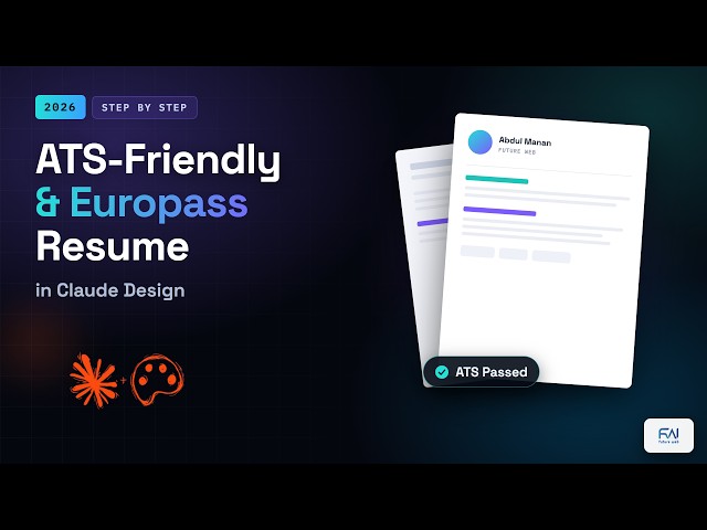 Make an ATS-Friendly Resume with Claude Design | Europass CV Tutorial
