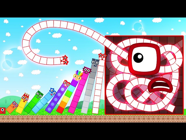 Numberblocks Snake 100 Tranforms in to the Giant Block in Maze