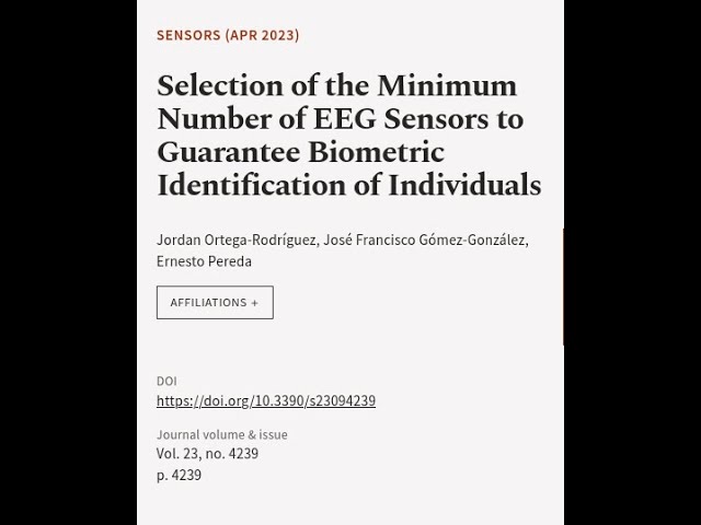 Selection of the Minimum Number of EEG Sensors to Guarantee Biometric Identification ... | RTCL.TV